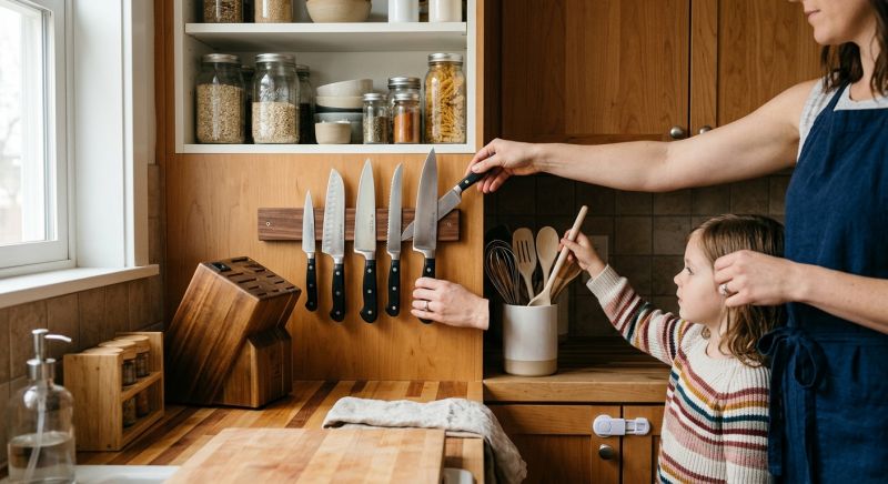Cuisine plus sûre : rangement, couteaux et petits gestes